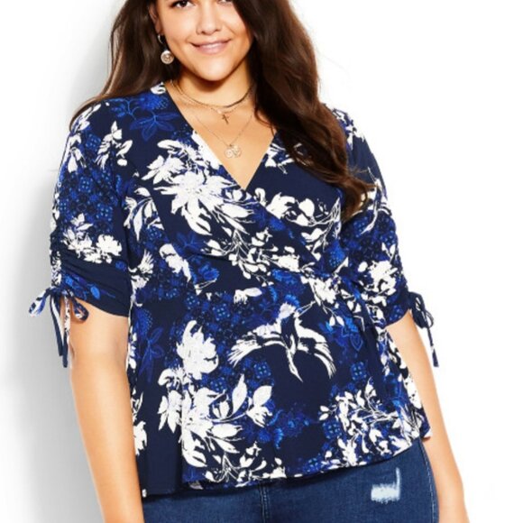 City Chic Cross Over Tie Top. New With Tags - Picture 3 of 9